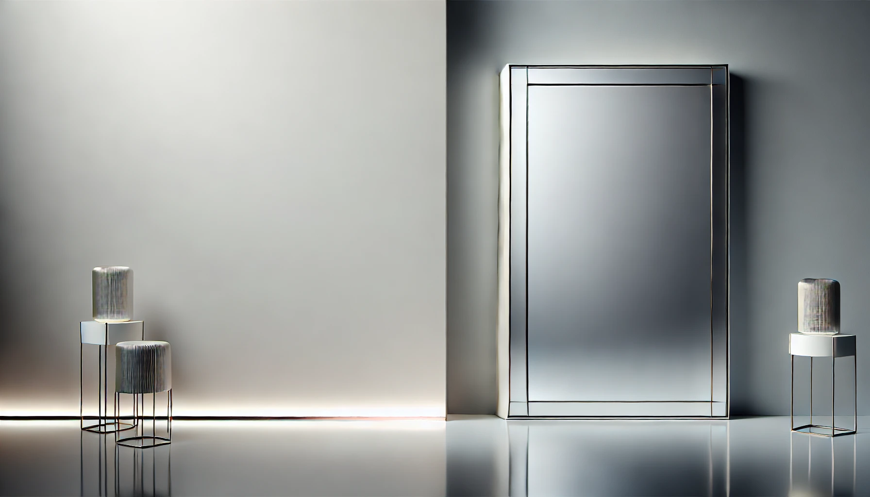 DALL·E 2024-11-27 01.09.52 - A modern banner image featuring a luxurious wall-mounted mirror positioned on the right side of the frame. The left side is designed with a clean, sub