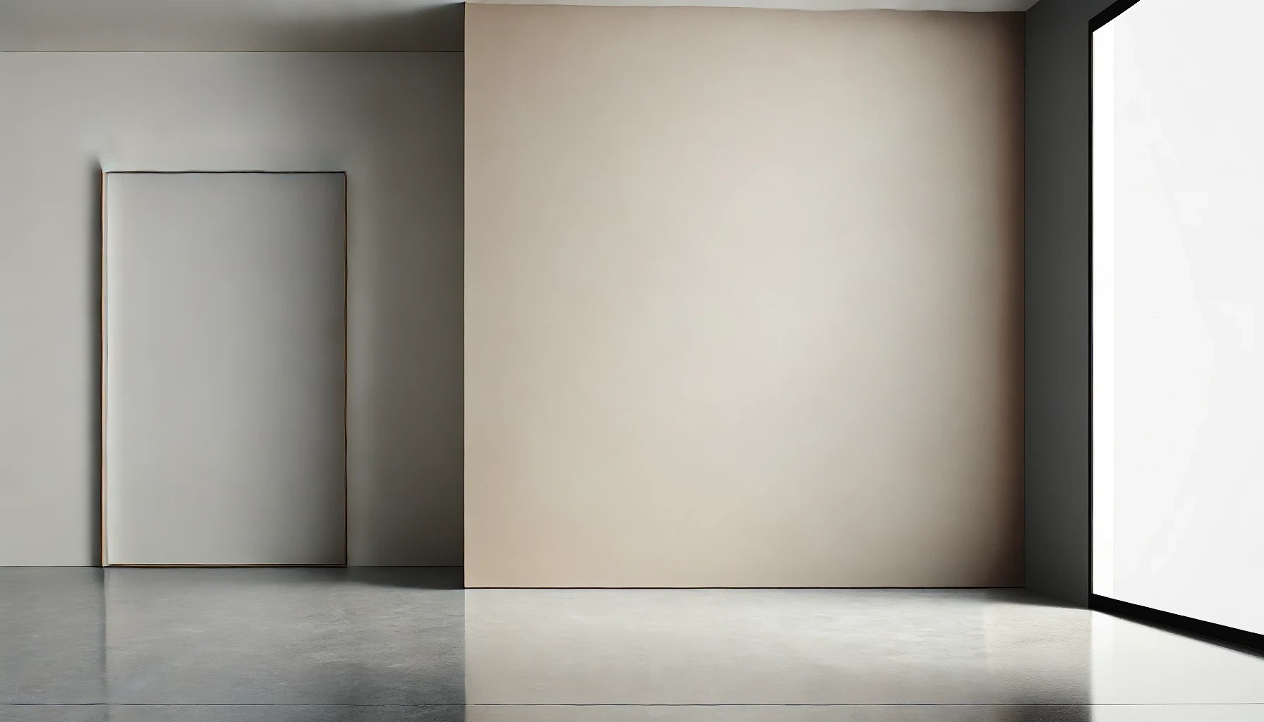DALL·E 2024-11-27 01.44.12 - A clean and minimalistic interior wall with a smooth, neutral-colored surface, paired with a simple, polished floor in a modern setting. The wall is f